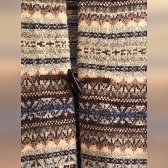 TALBOTS Nordic Sweater Coat W/ Horn-Toggle Buttons - Picture 6 of 8